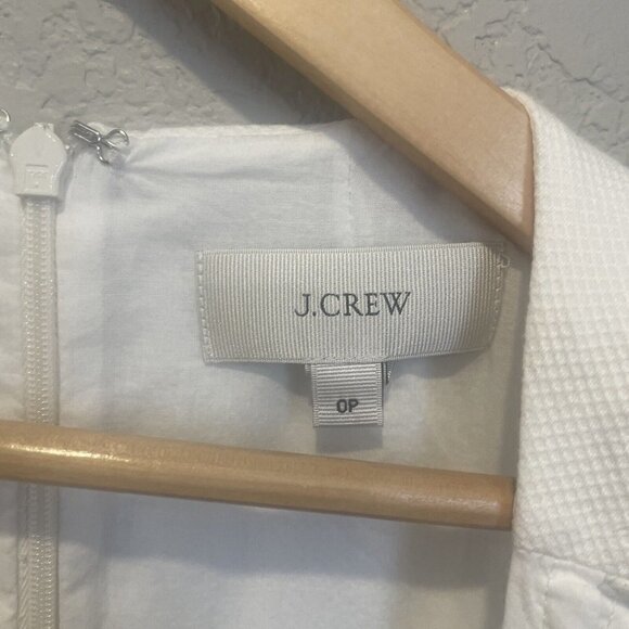 J Crew Dress Women Size 0P Petite White  Sleeveless Lined Textured Easter Spring - Picture 5 of 12